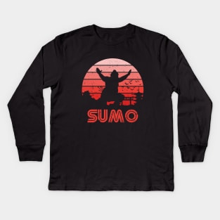 Retro Sumo Kids Long Sleeve T-Shirt